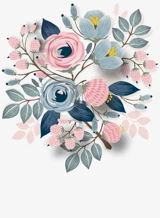 314白色情人节手绘花艺免抠