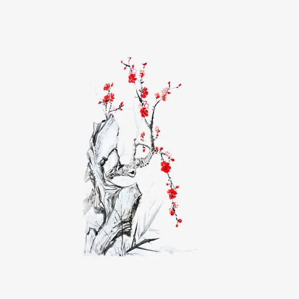 水墨梅花免抠
