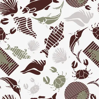 矢量手绘创意小鱼背景