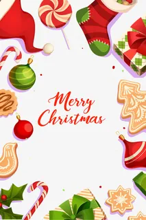 圣诞节缤纷卡通海报设计免抠