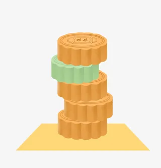 手绘卡通月饼装饰免扣素材免抠