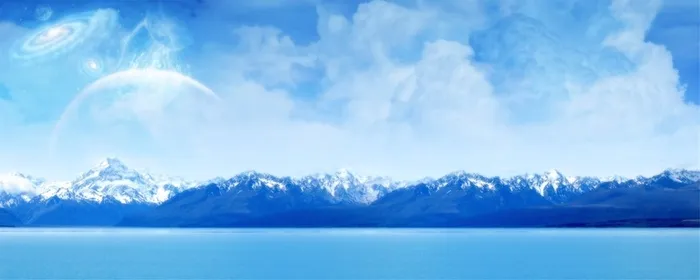 大气冬季冰天雪地蓝色背景素材高清