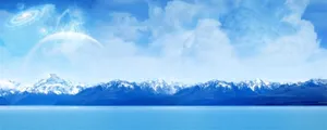 大气冬季冰天雪地蓝色背景素材高清