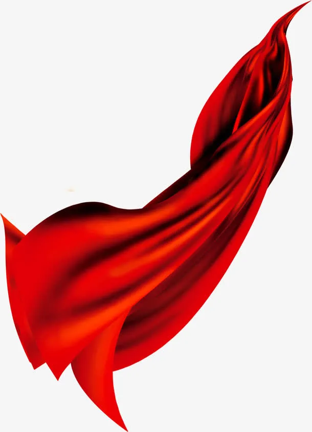 中国风红色丝绸海报免抠