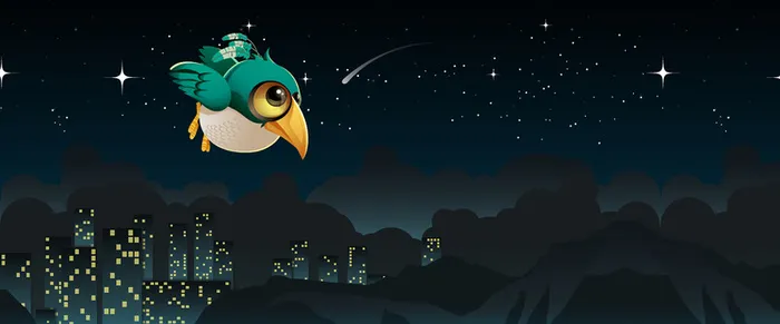 夜晚飞行的小鸟背景图高清