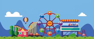 游乐场卡通蓝色banner高清