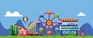 游乐场卡通蓝色banner高清