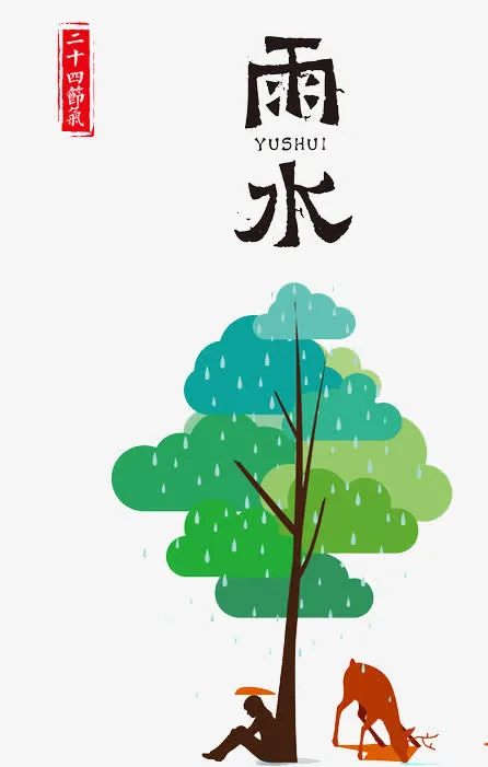 二十四节气雨水免抠
