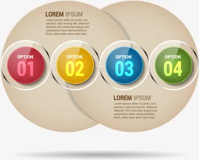 创意旋转拼接彩色ppt流程图免抠