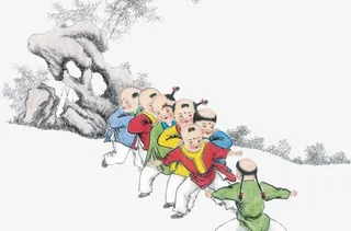 玩游戏的孩子免抠