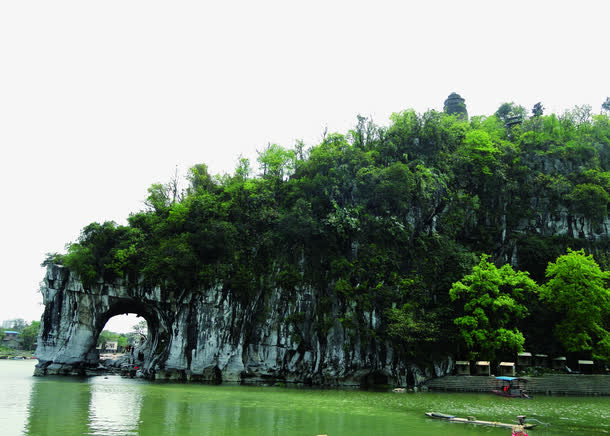 绿色山水景色免抠