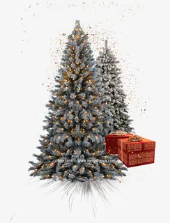 圣诞树礼物礼盒免抠