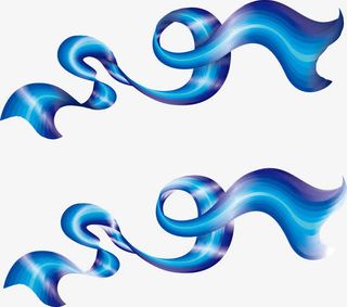 漂亮蓝色丝带免抠