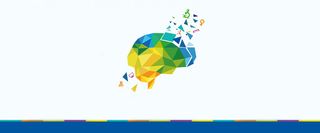 招聘展架大脑扁平几何海报背景高清