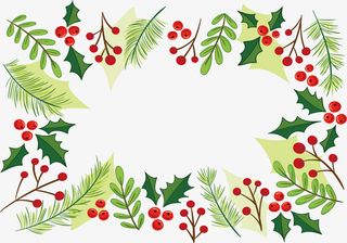 圣诞树枝边框免抠