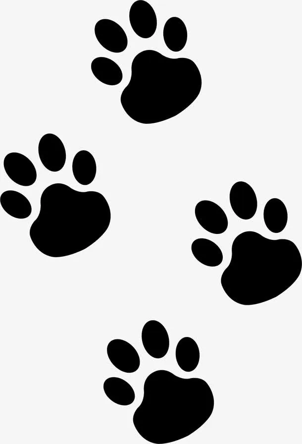 黑色简洁卡通猫掌免抠
