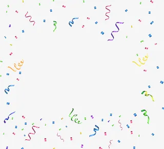 节日缤纷彩带免抠