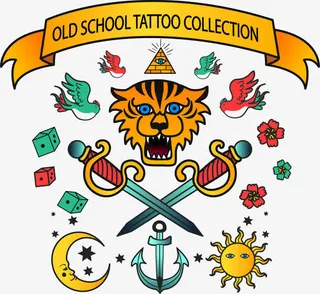 复古式纹身图案免抠