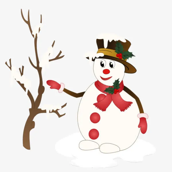 手绘圣诞雪人免抠