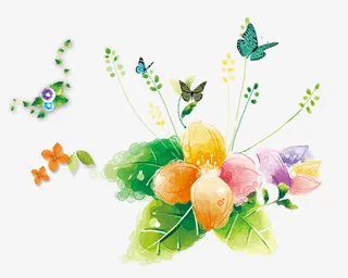 春天花瓣透明底背景