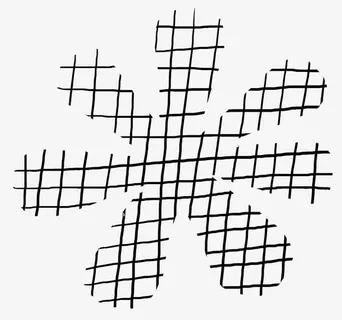 黑色网格花朵形状免抠