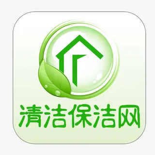 简约圆角形清洁网标志免抠