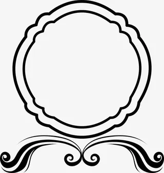 手绘黑线框免抠