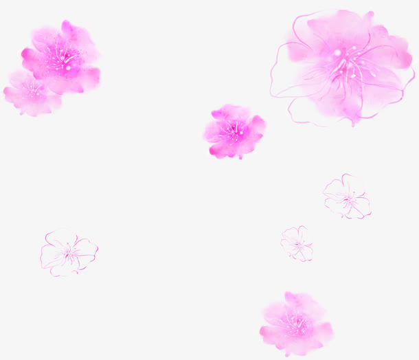 水墨桃花免抠