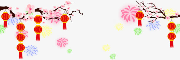 新年装饰手绘灯笼素材免抠