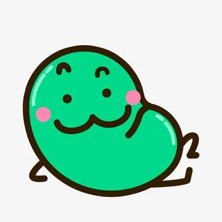 卡通绿色豆豆免抠