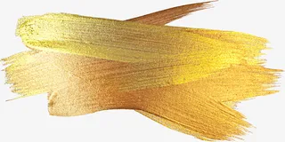 黄金色水墨艺术笔触免抠