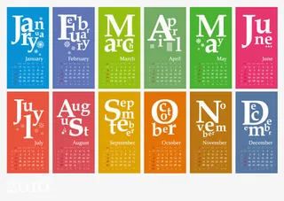 彩色年历矢量图免抠