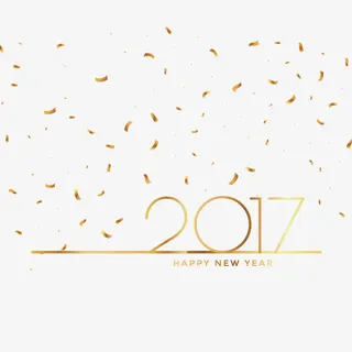 矢量金色碎片和2017免抠漂浮几何图元素