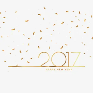 矢量金色碎片和2017免抠漂浮几何图元素