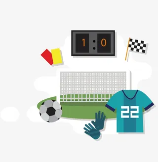 手绘足球比赛免抠