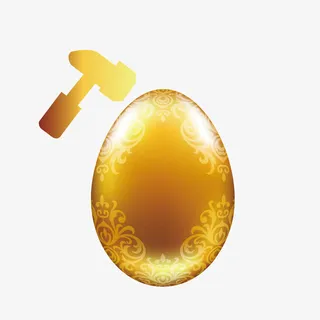 矢量装饰砸金蛋插画免抠