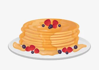 咖啡色立体酱汁煎饼免抠