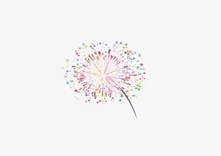 烟花爆竹新年快乐装饰免抠