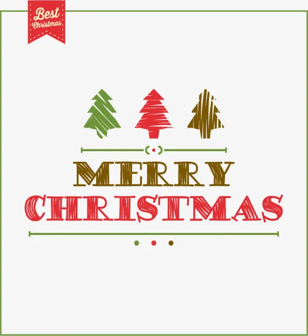 圣诞快乐节日字体字母设计merryChristmas免抠