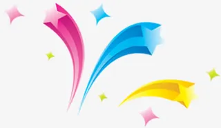 手绘彩色创意星星驾校招生免抠