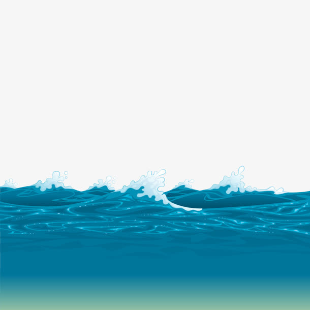 波浪滔滔的海平面免抠