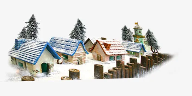 寒冬激情狂欢特惠海报排屋免抠