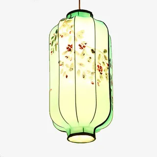 新中式手绘灯笼吊灯茶楼餐厅灯具免抠 新中式手绘灯笼吊灯茶楼餐厅灯具免抠