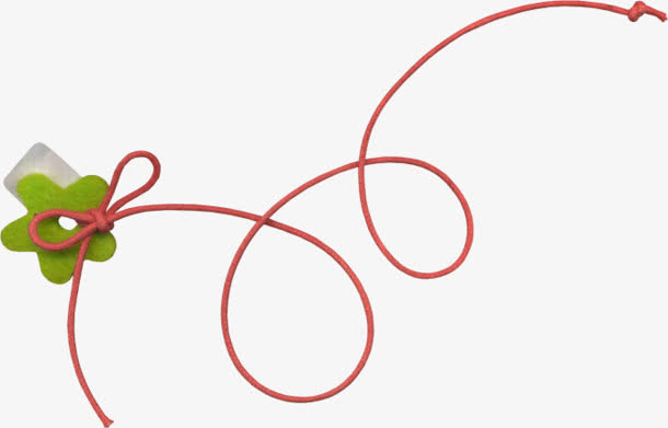 红色绳子绿色饰品免抠