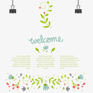 卡通花卉春季派对海报矢量免抠