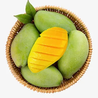 箩筐里的新鲜芒果免抠