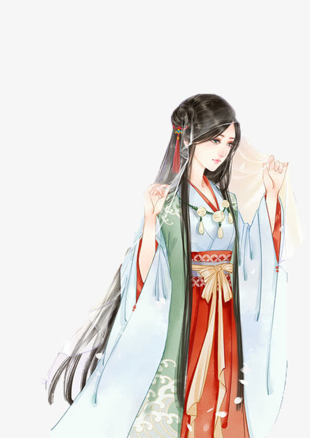 古代后宫美女手绘免抠