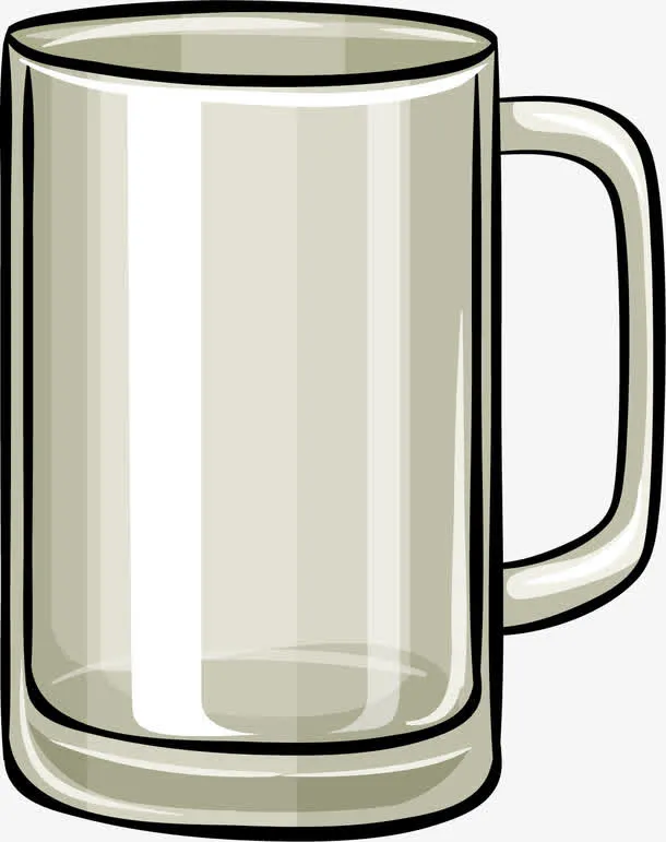 手绘涂鸦空啤酒杯免抠