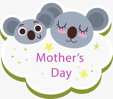 母亲节灰色考拉妈妈免抠