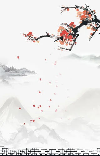 立绘合成效果红色的梅花免抠